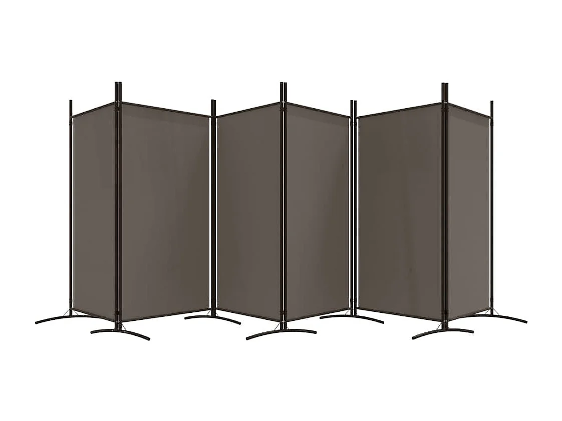 Cloison de séparation 6 panneaux Anthracite 520x180 cm Tissu