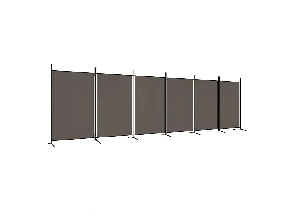 Divisorio a 6 Pannelli Antracite 520x180 cm Tessuto