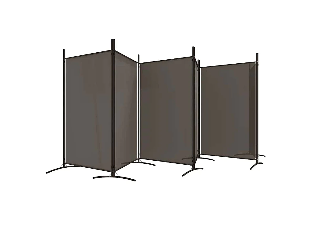 Divisorio a 6 Pannelli Antracite 520x180 cm Tessuto