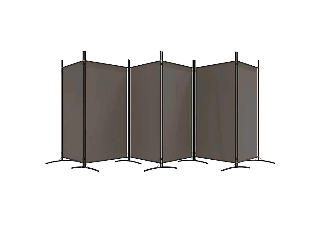 Divisorio a 6 Pannelli Antracite 520x180 cm Tessuto