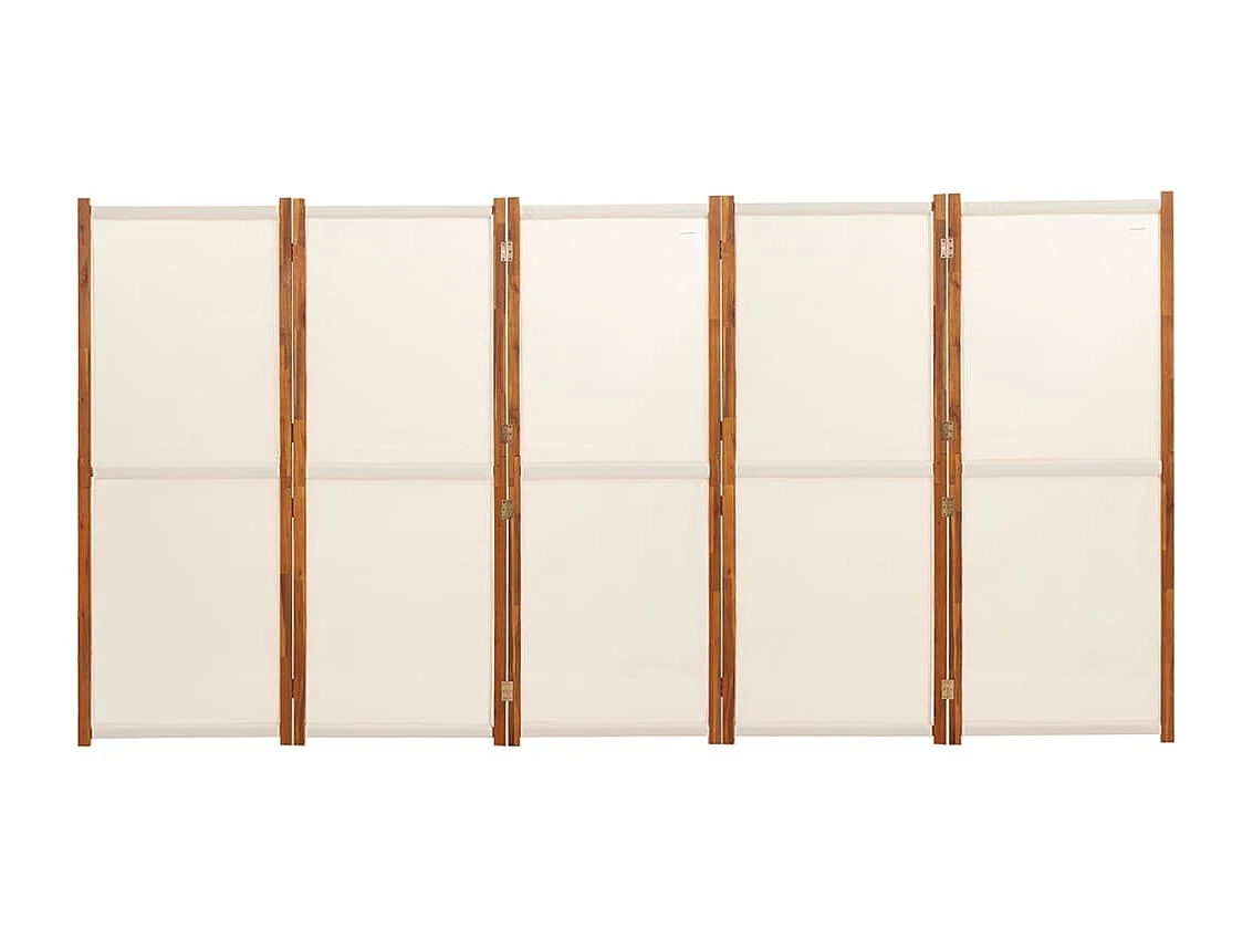 Kamerscherm met 5 panelen 350x180 cm crèmewit