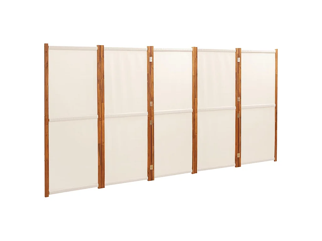 Cloison de séparation 5 panneaux Blanc crème 350x180 cm