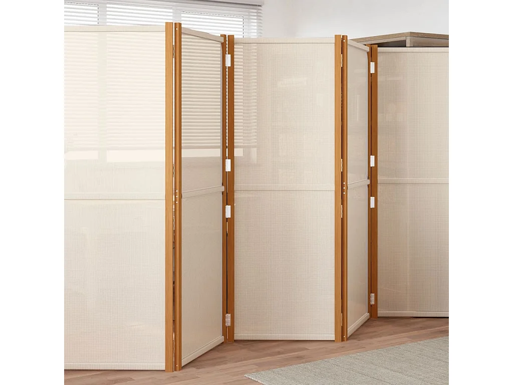 Cloison de séparation 5 panneaux Blanc crème 350x180 cm