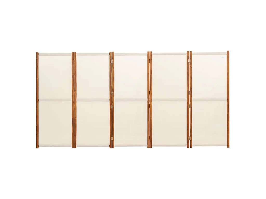 Cloison de séparation 5 panneaux Blanc crème 350x180 cm
