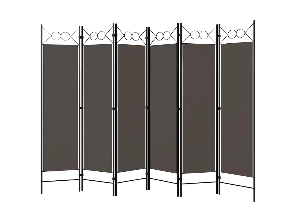 Cloison de séparation 6 panneaux Anthracite 240x180 cm