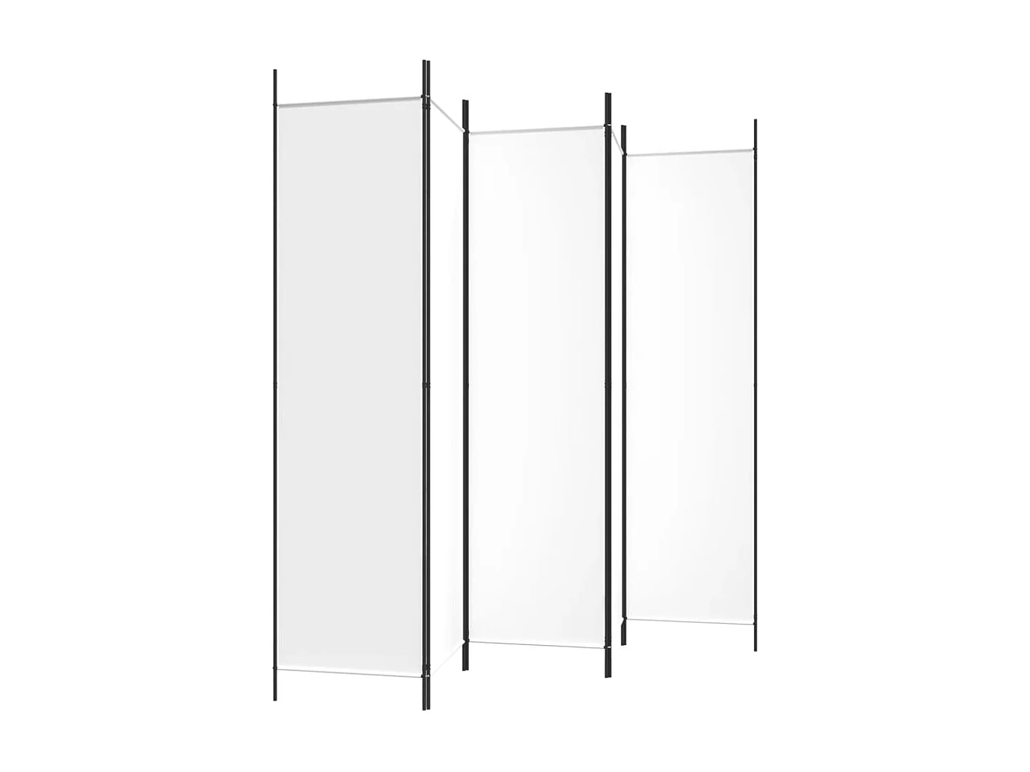 Parawan pokojowy z 5 panelami, 250x200 cm, tkanina biała.