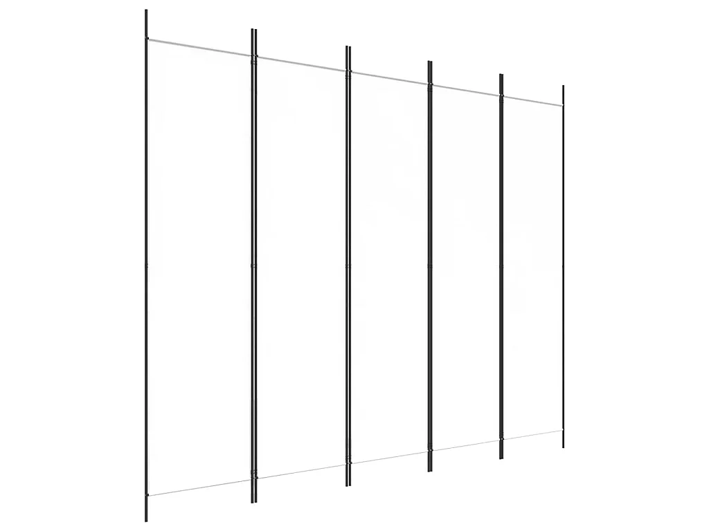 Divisorio a 5 Pannelli Bianco 250x200 cm Tessuto