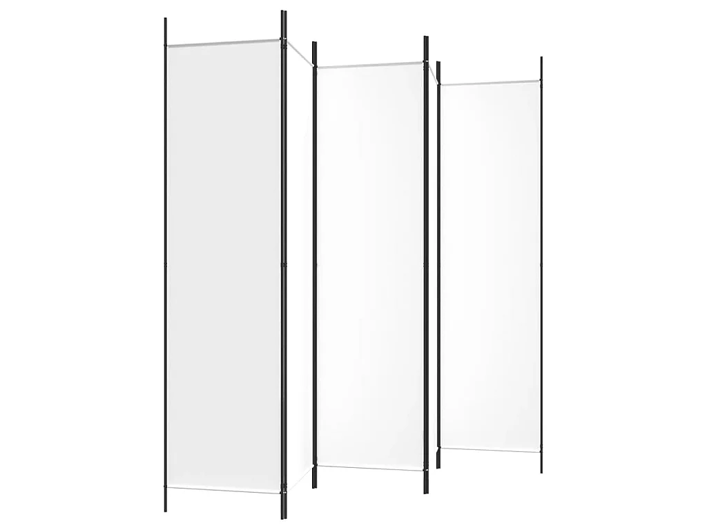 Divisorio a 5 Pannelli Bianco 250x200 cm Tessuto