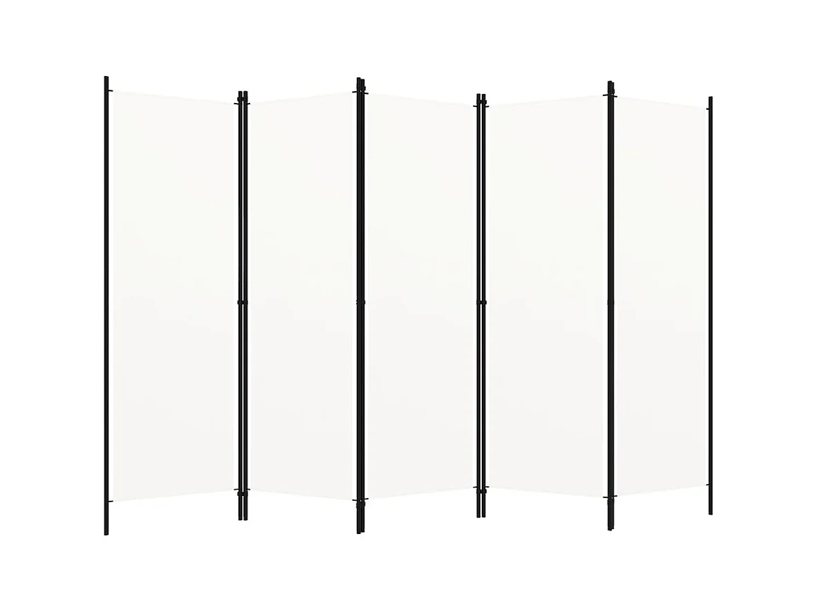 Cloison de séparation 5 panneaux Blanc 250x180 cm