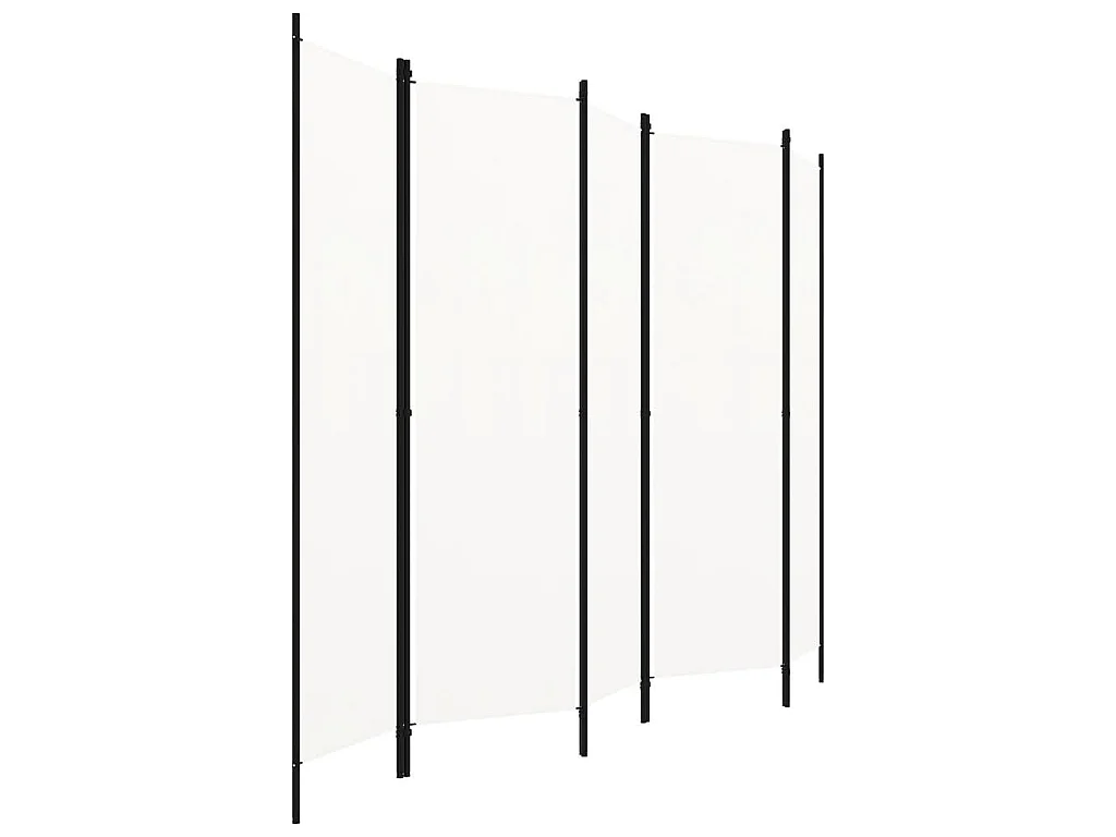 Cloison de séparation 5 panneaux Blanc 250x180 cm