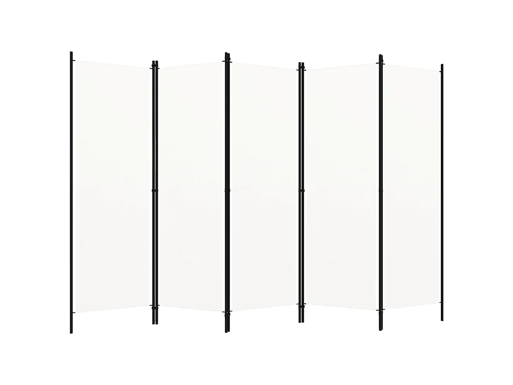 Paravent 5 panneaux Blanc 250x180 cm