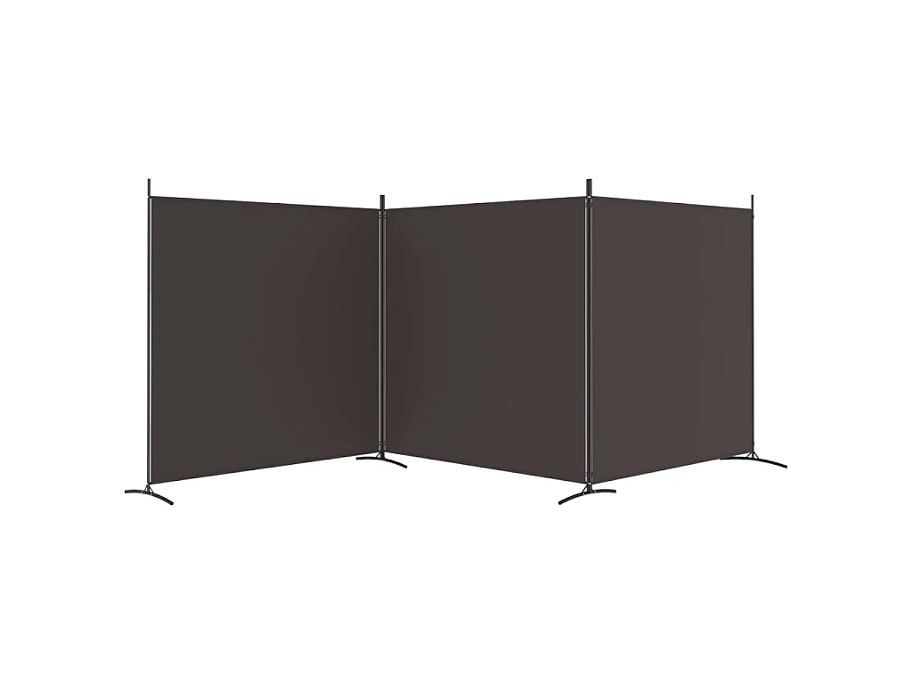 Cloison de séparation 3 panneaux Marron 525x180 cm Tissu