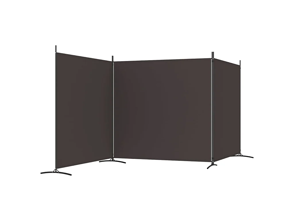 Cloison de séparation 3 panneaux Marron 525x180 cm Tissu
