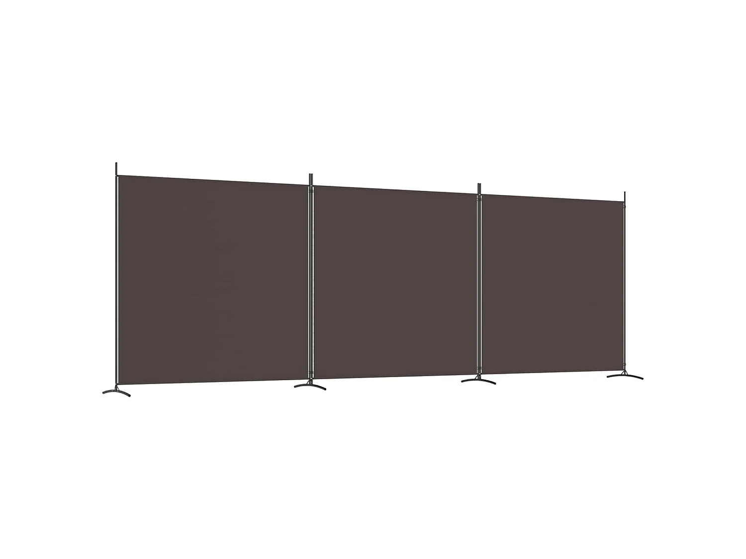 Paravent 3 panneaux Marron 525x180 cm Tissu