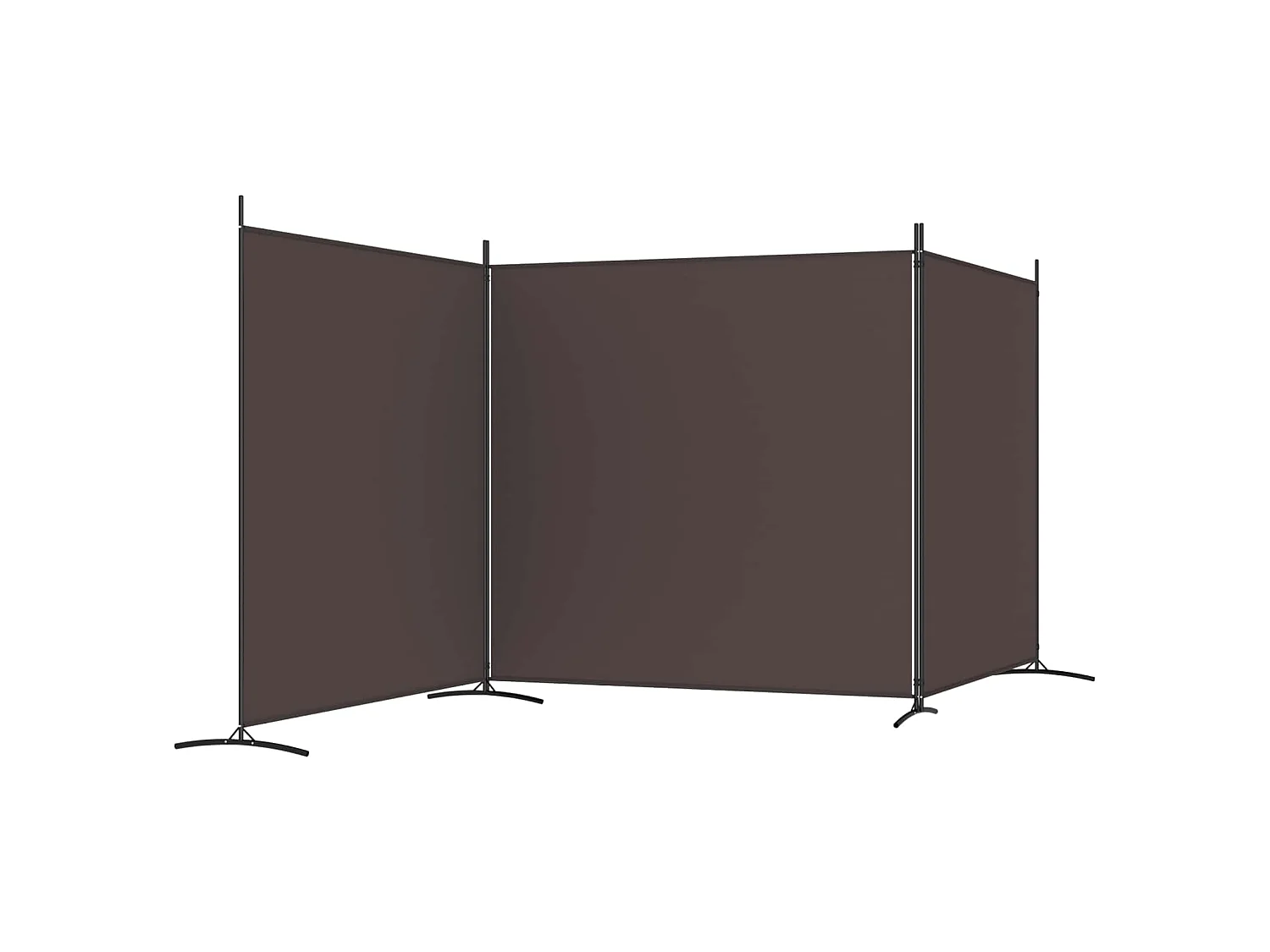Paravent 3 panneaux Marron 525x180 cm Tissu