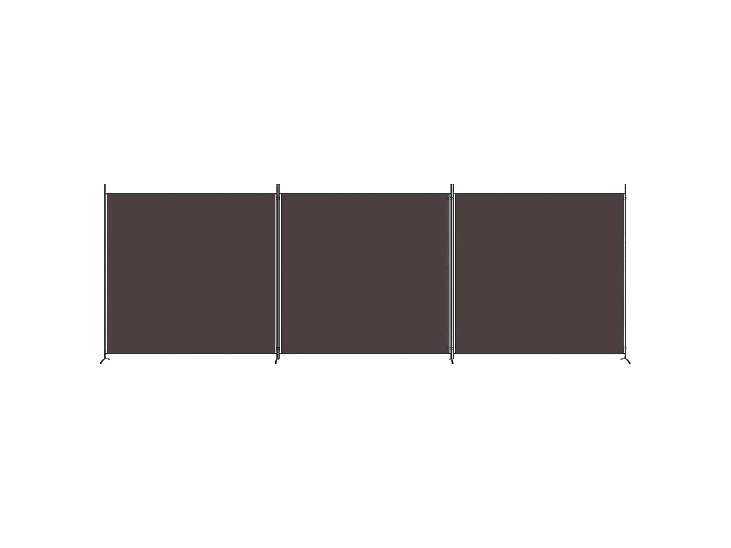 Paravent 3 panneaux Marron 525x180 cm Tissu