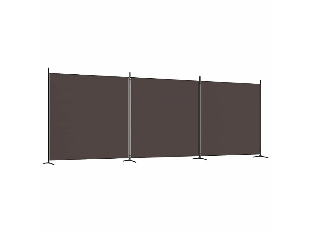 Paravent 3 panneaux Marron 525x180 cm Tissu
