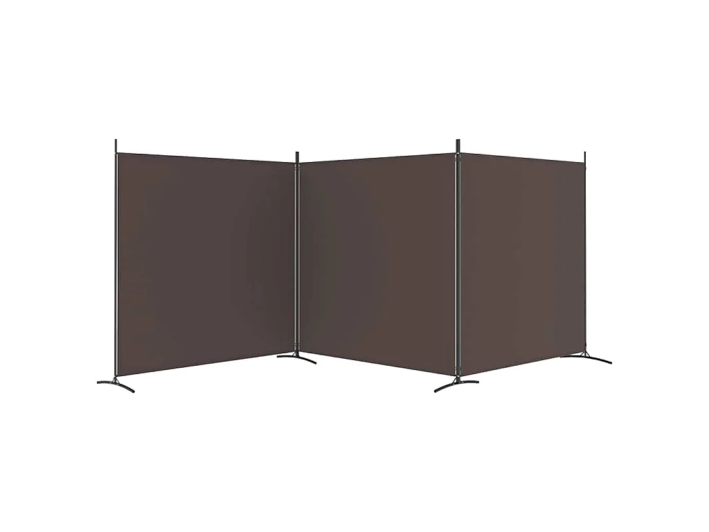 Paravent 3 panneaux Marron 525x180 cm Tissu