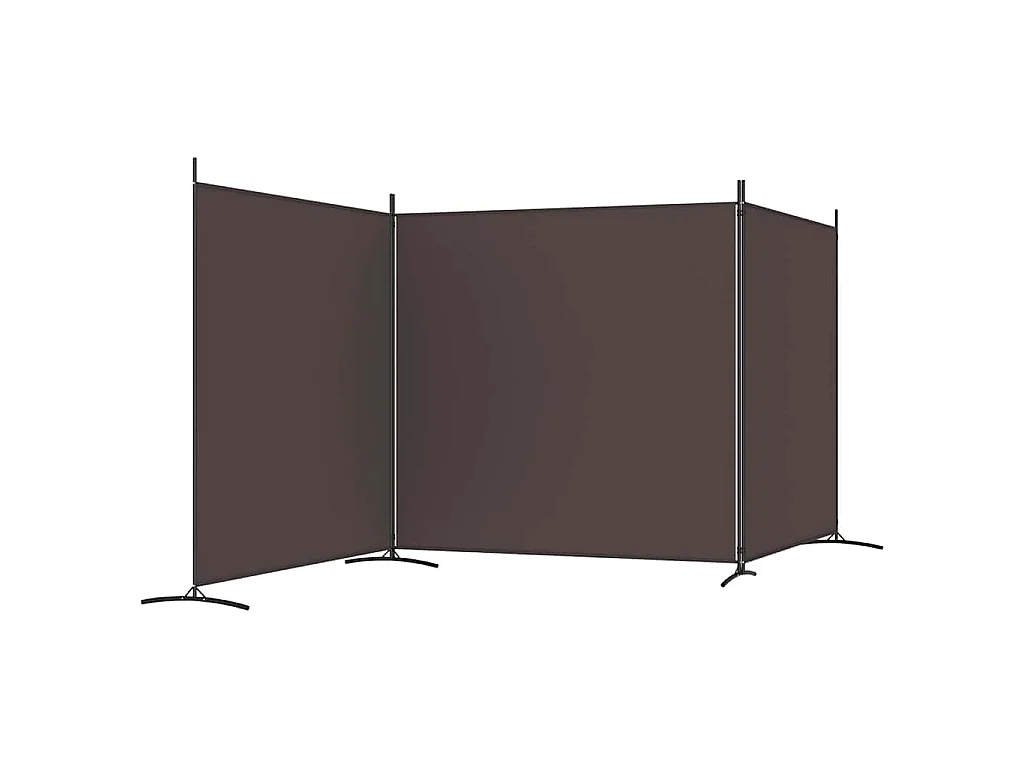 Paravent 3 panneaux Marron 525x180 cm Tissu