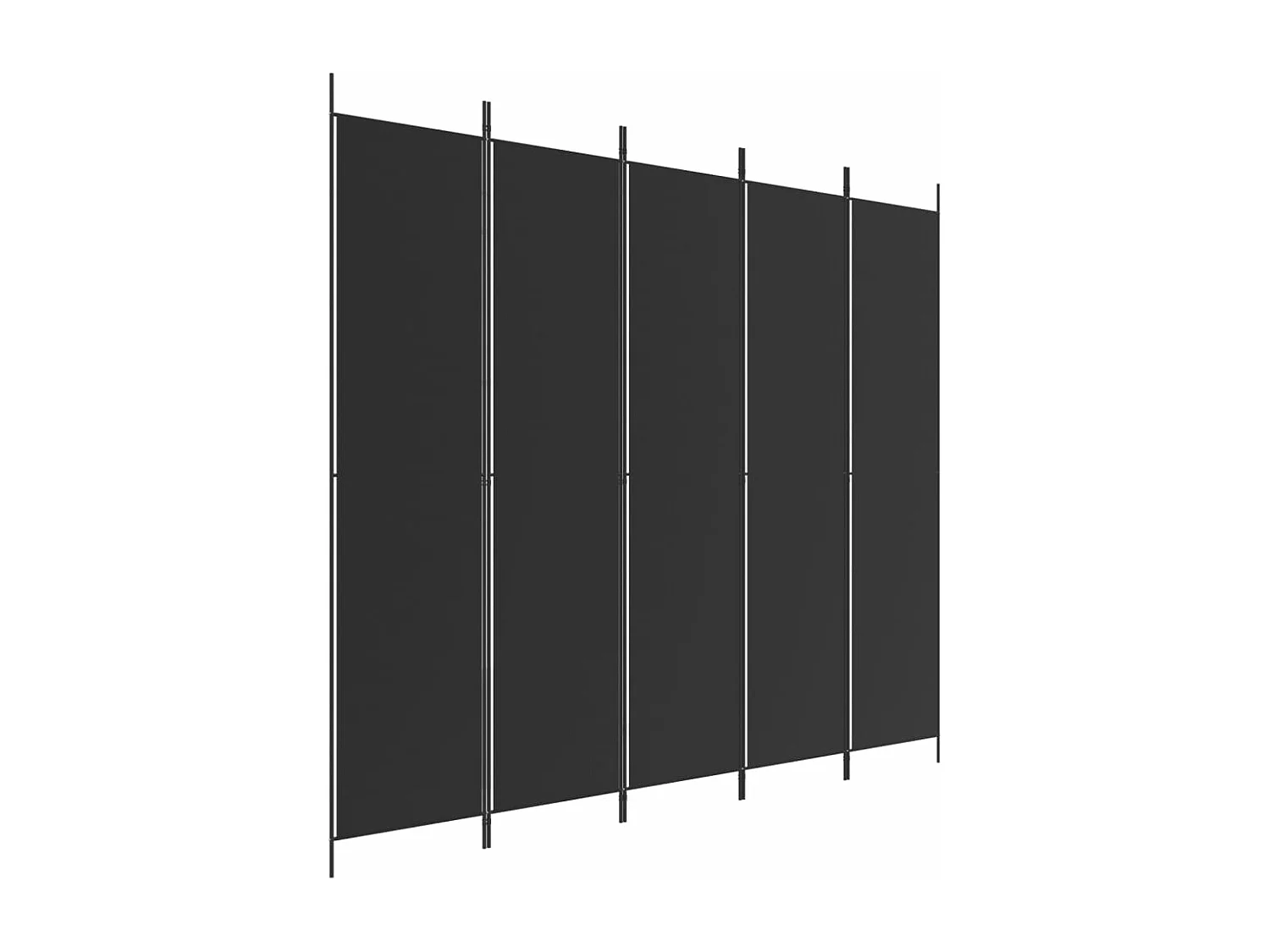 Kamerscherm met 5 panelen 250x220 cm stof zwart