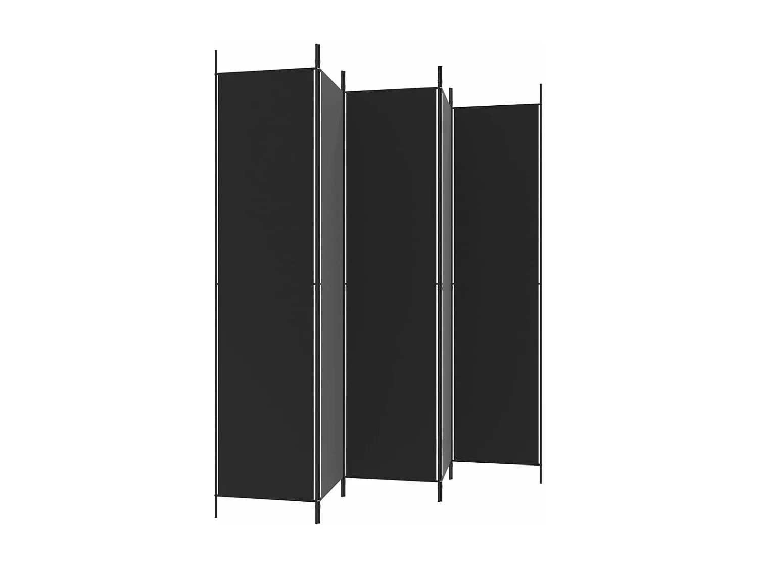 Kamerscherm met 5 panelen 250x220 cm stof zwart