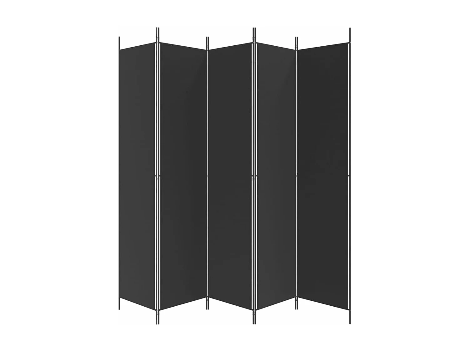 Przegroda 5-panelowa, 250x220 cm, czarna tkanina.