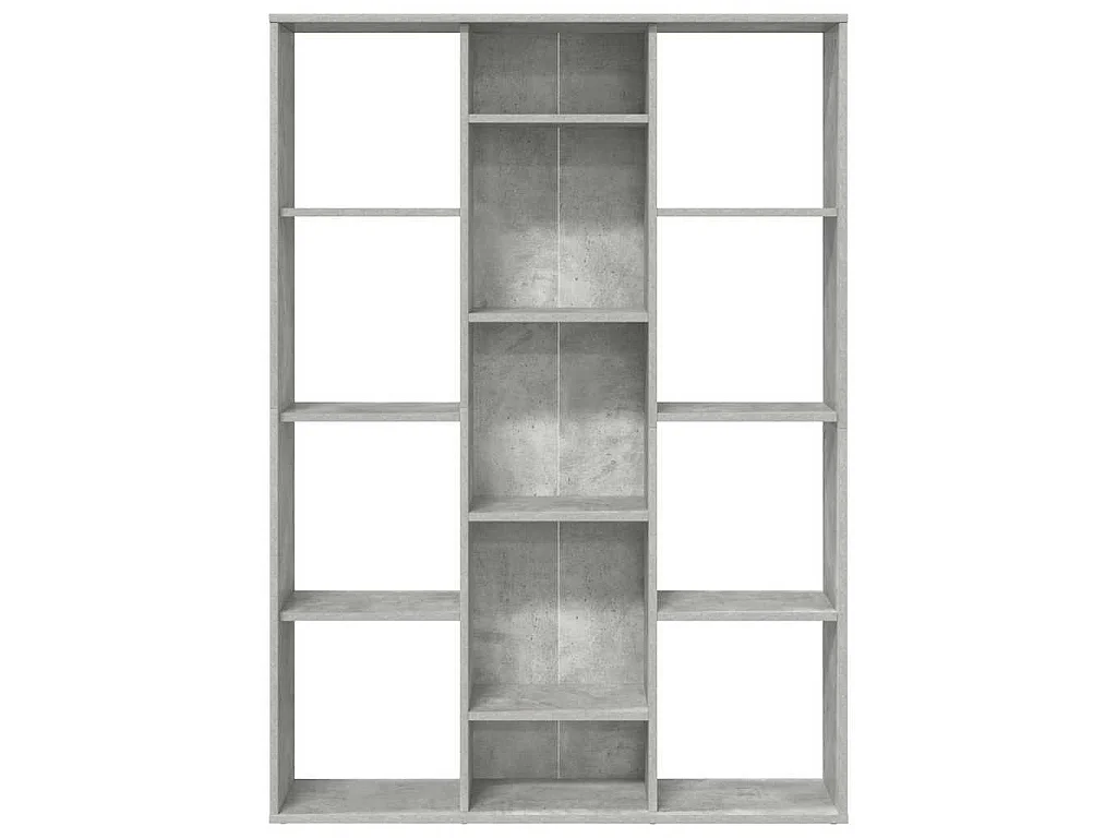Paravent Séparateur de pièce/Bibliothèque Gris béton Bois d’ingénierie