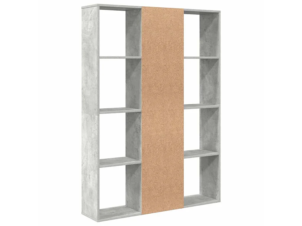 Paravent Séparateur de pièce/Bibliothèque Gris béton Bois d’ingénierie