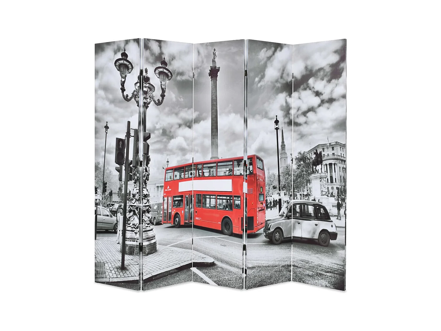 Raumteiler klappbar 200 x 170 cm London Bus Schwarz-Weiß