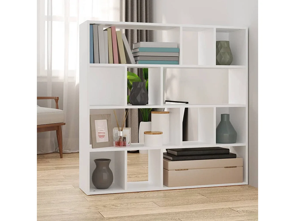 Boekenkast/kamerscherm 105x24x102 cm wit