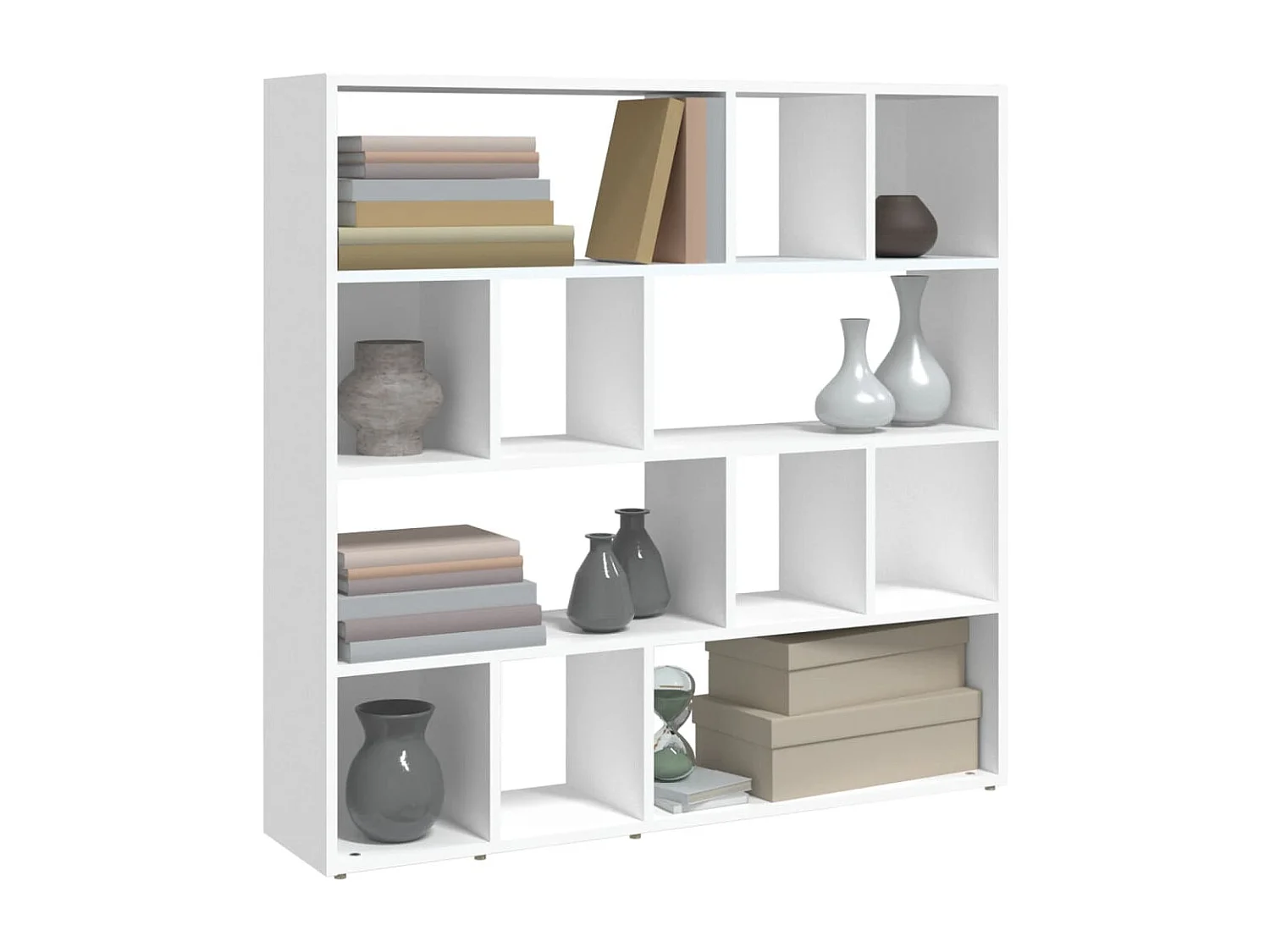 Boekenkast/kamerscherm 105x24x102 cm wit