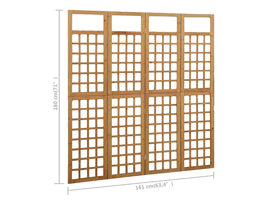 Kamerscherm/trellis met 4 panelen161x180 cm massief vurenhout