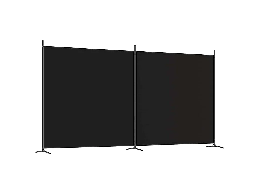 2-tlg. Paravent Schwarz 348x180 cm Stoff