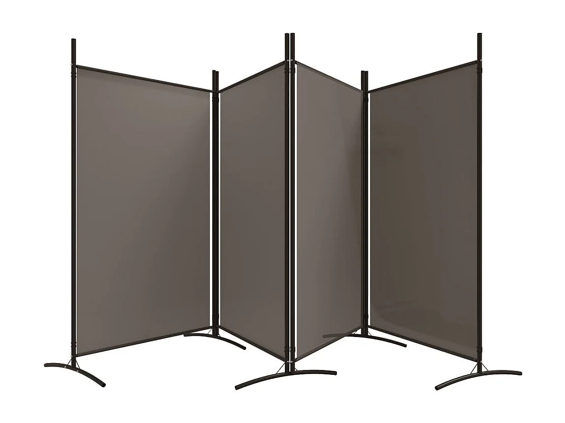 4-tlg. Paravent Anthrazit 346x180 cm Stoff