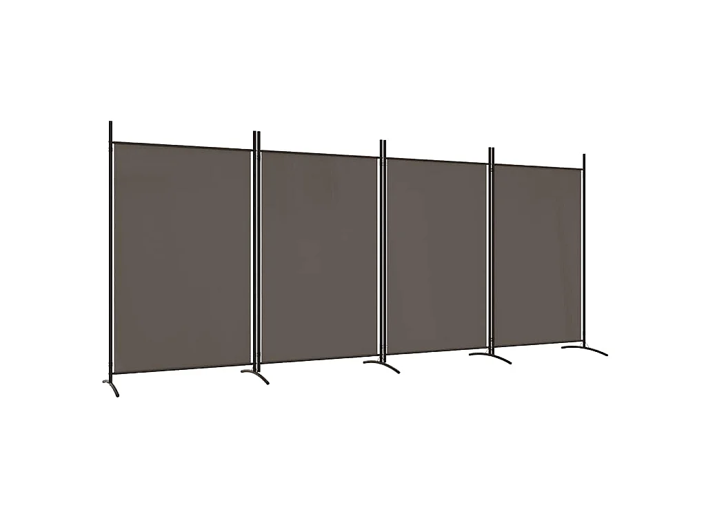 Divisória de quarto com 4 painéis 346x180 cm tecido antracite