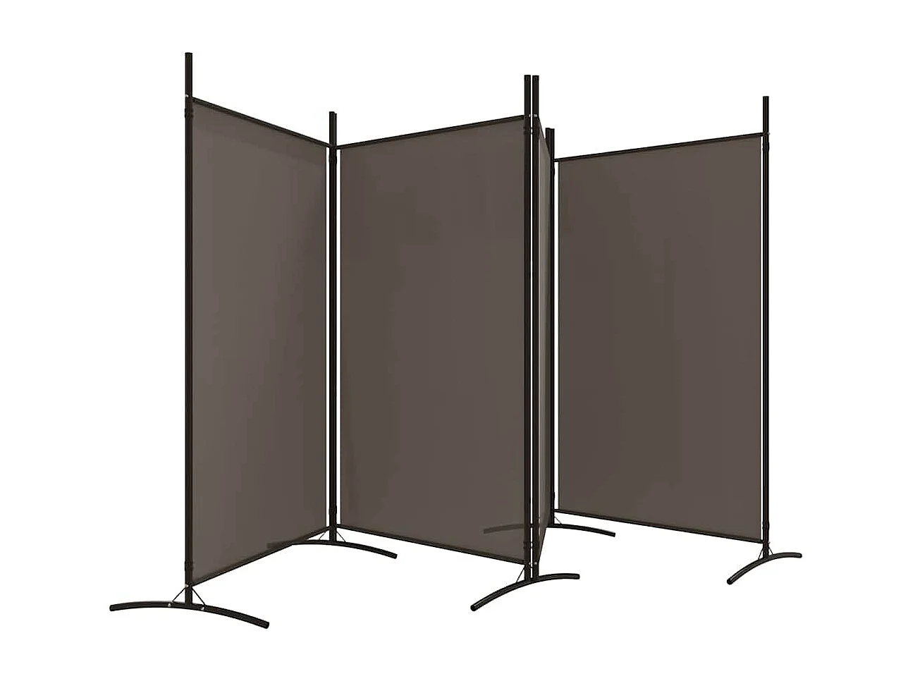 Divisória de quarto com 4 painéis 346x180 cm tecido antracite