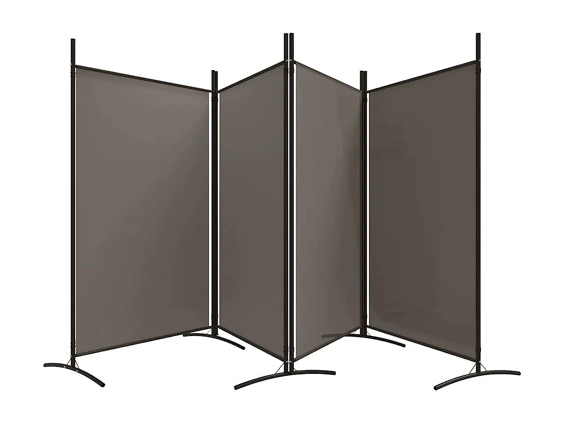 Divisória de quarto com 4 painéis 346x180 cm tecido antracite