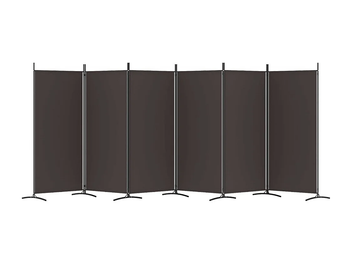 Cloison de séparation 6 panneaux Marron 520x180 cm Tissu