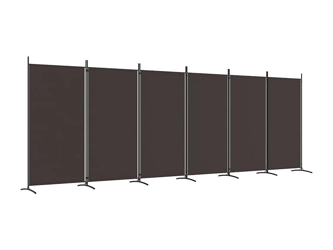 Cloison de séparation 6 panneaux Marron 520x180 cm Tissu
