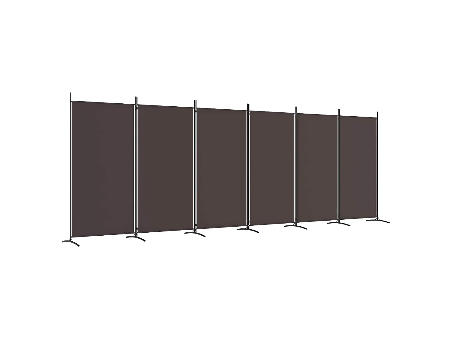 Paravent 6 panneaux Marron 520x180 cm Tissu
