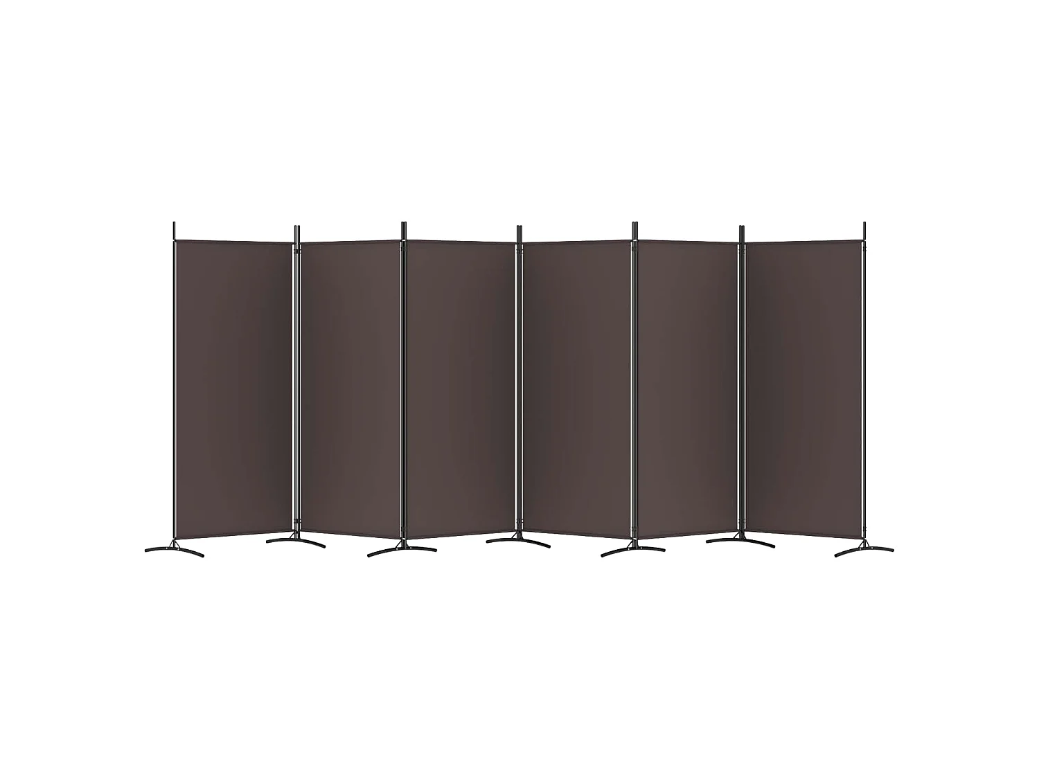 Paravent 6 panneaux Marron 520x180 cm Tissu