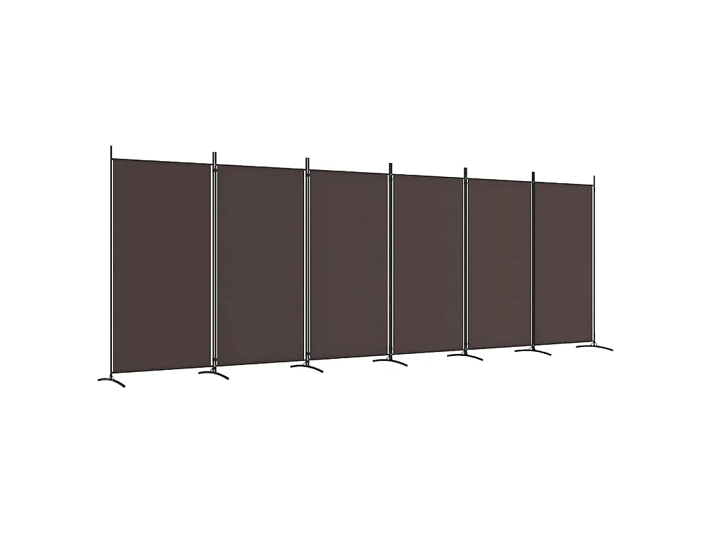 Paravent 6 panneaux Marron 520x180 cm Tissu