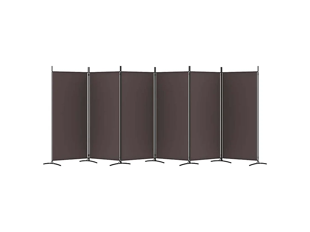 Paravent 6 panneaux Marron 520x180 cm Tissu