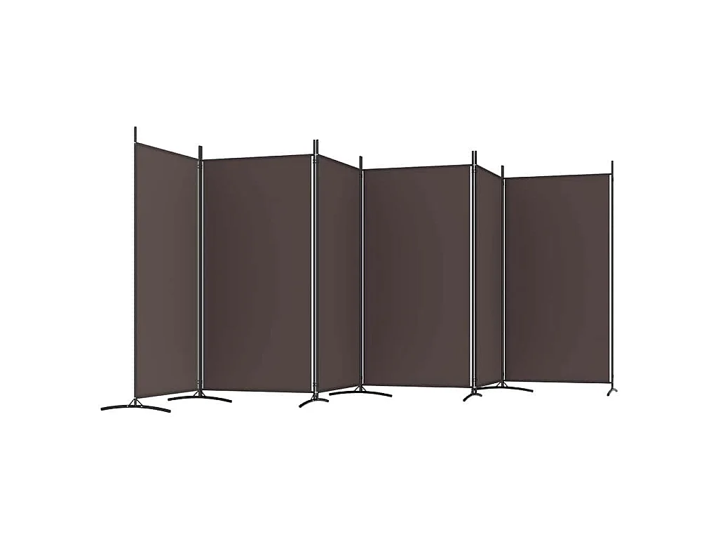 Paravent 6 panneaux Marron 520x180 cm Tissu