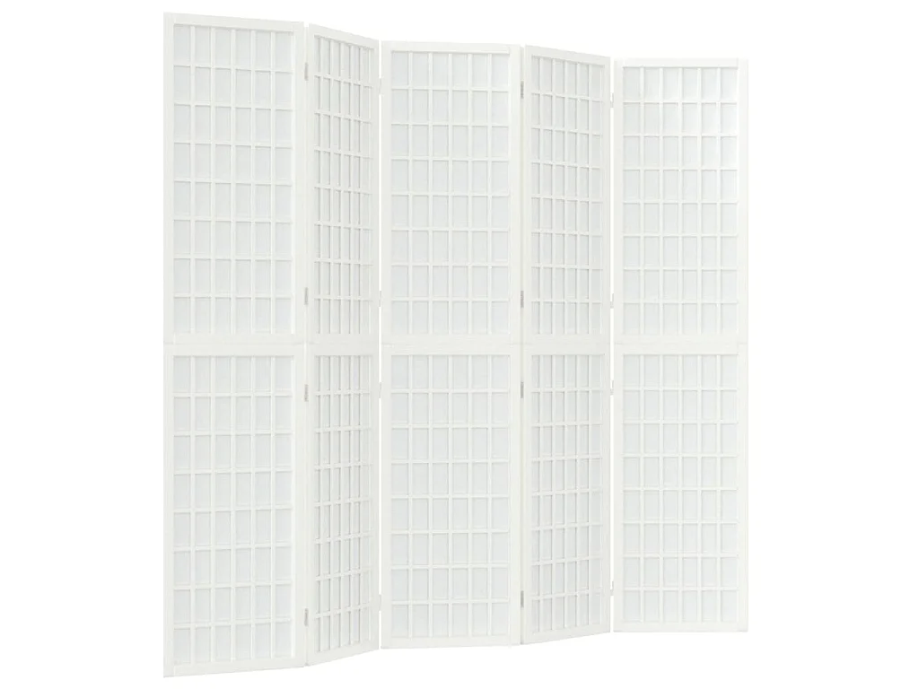 Cloison de séparation pliable 5 panneaux 200x170 cm Blanc