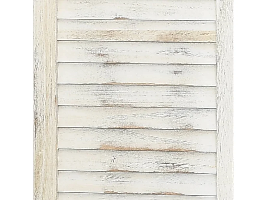 Cloison de séparation 5 panneaux Blanc antique 178,5x166cm Bois