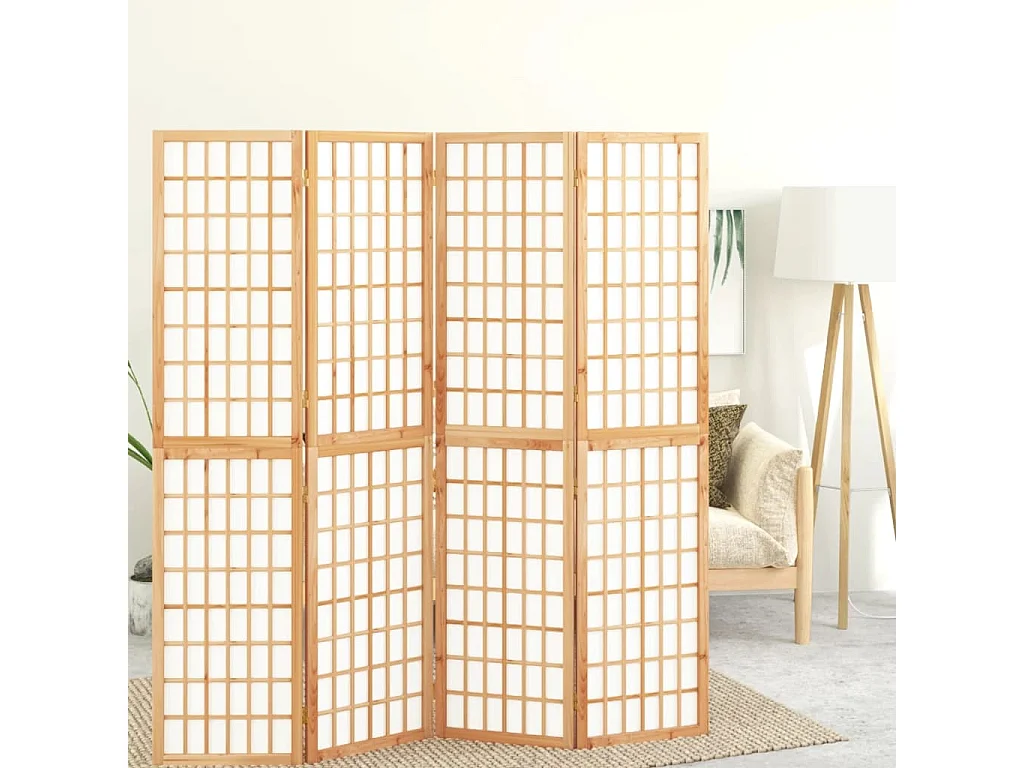 Cloison de séparation pliable 4 panneaux 160x170 cm