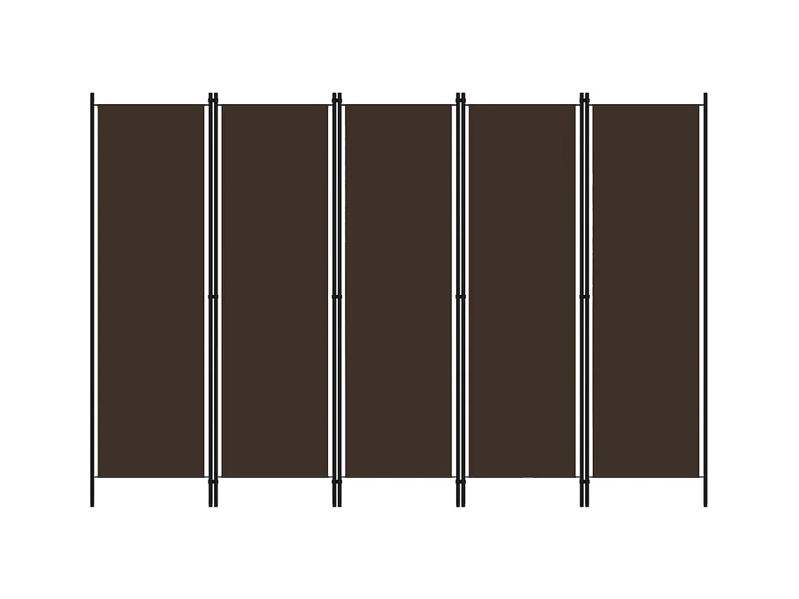 5-tlg. Raumteiler Braun 250x180 cm