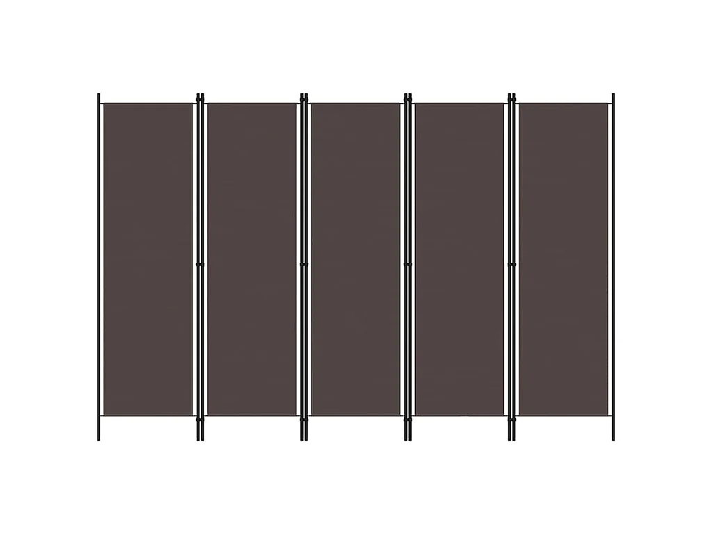 Paravent 5 panneaux Marron 250x180 cm