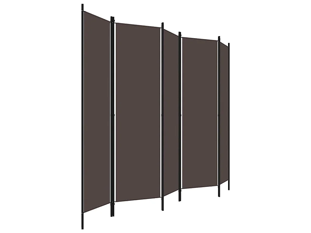Paravent 5 panneaux Marron 250x180 cm
